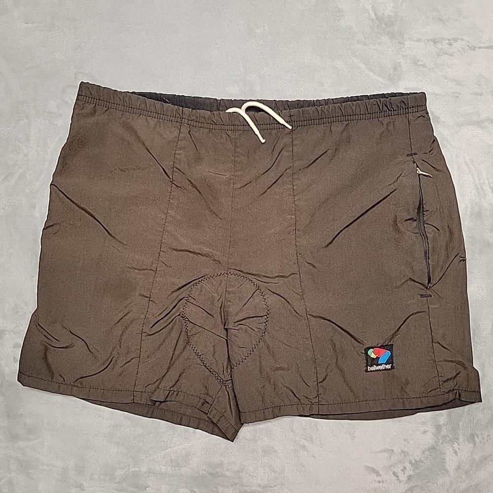 Vintage Bellwether Cycling Shorts Mens M Brown Chamois Supplex Nylon Padded Bike
